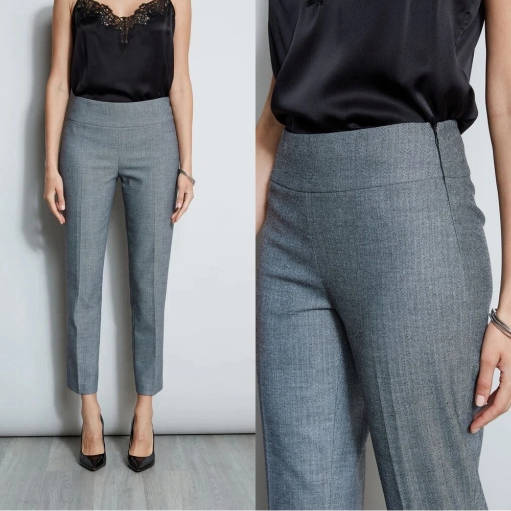 Elie Tahari Herringbone Slim Pant